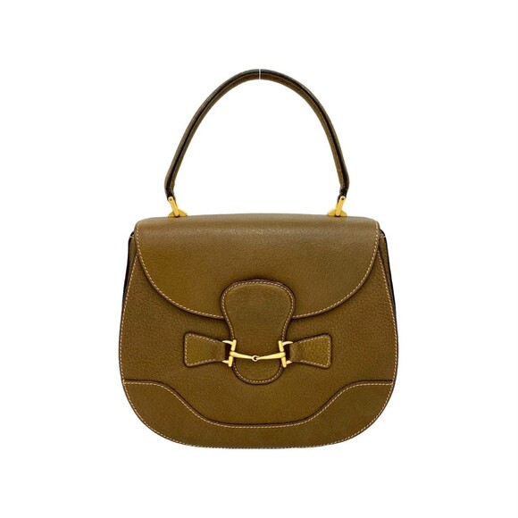 Gucci Handbags - GUCCI Authentic Brown Leather Horsebit Tote Bag